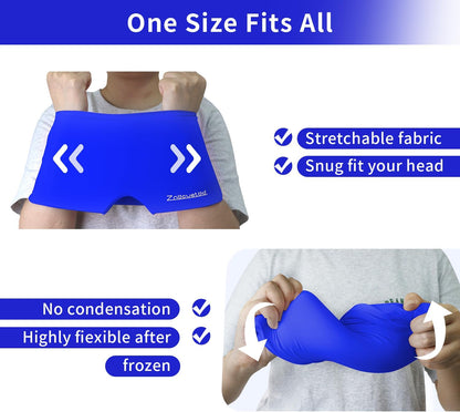 ZNÖCUETÖD Migraine Headache Relief Cap Hat Full Head ice Pack Wrap Cold Cap