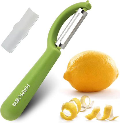2Pack Swivel & Julienne Peeler Set Ergonomic Black Grip,420 SS Blade | Modern minimalist handle,Simple structure,Multifunctional,Cartorya peeler,Blade guard