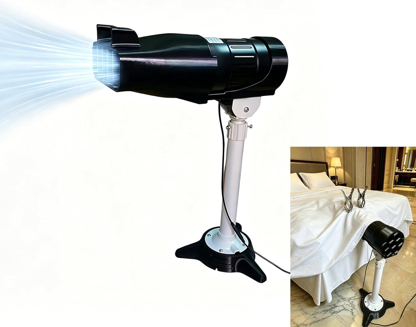 Bed Cooling System Quiet Bed Fan Under Sheets for Cooling and Sleep ，Bedside Fan for Hot Sleepers & Night Sweats Relief (black, medium size)