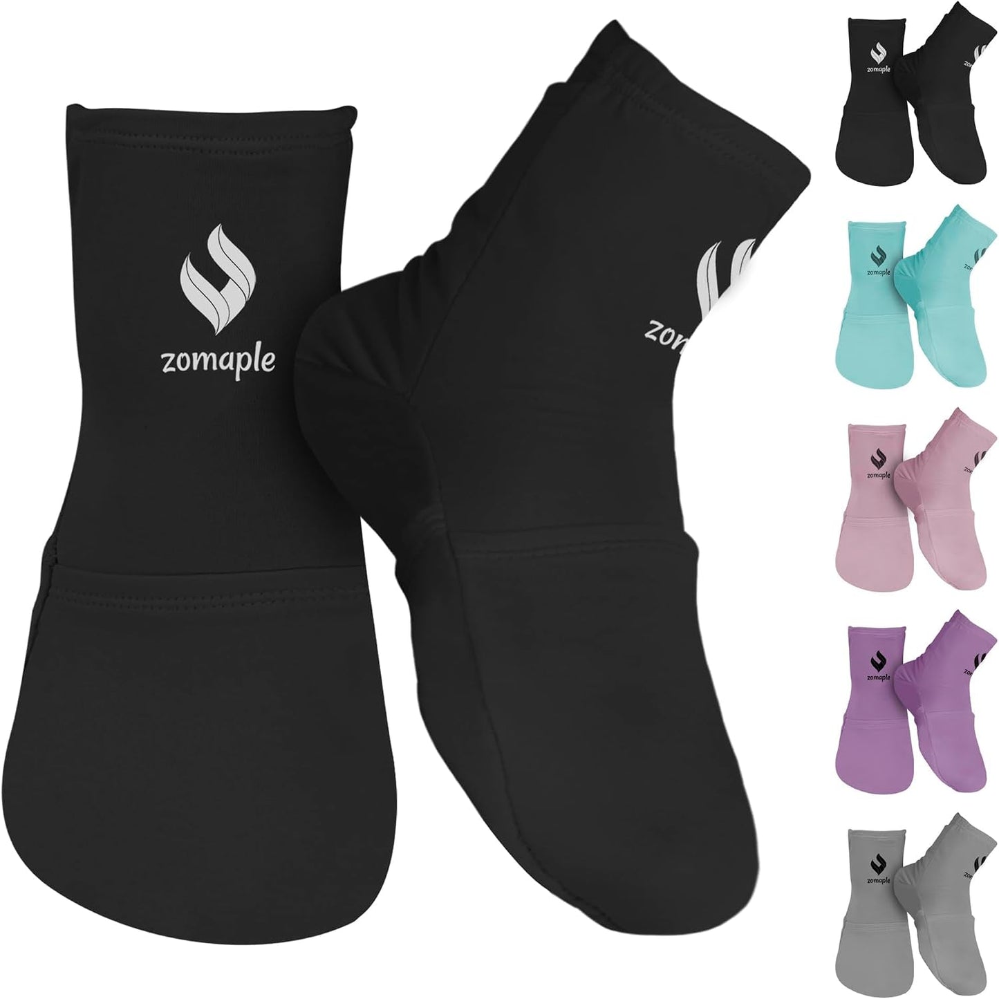 Zomaple Cold Therapy Socks for Feet with 2 Reusable Gel Ice Packs, Cooling Socks for Hot Feet & Swelling Relief, Adjustable Compression Ice Pack Wrap for Plantar Fasciitis, Neuropathy & Foot Pain