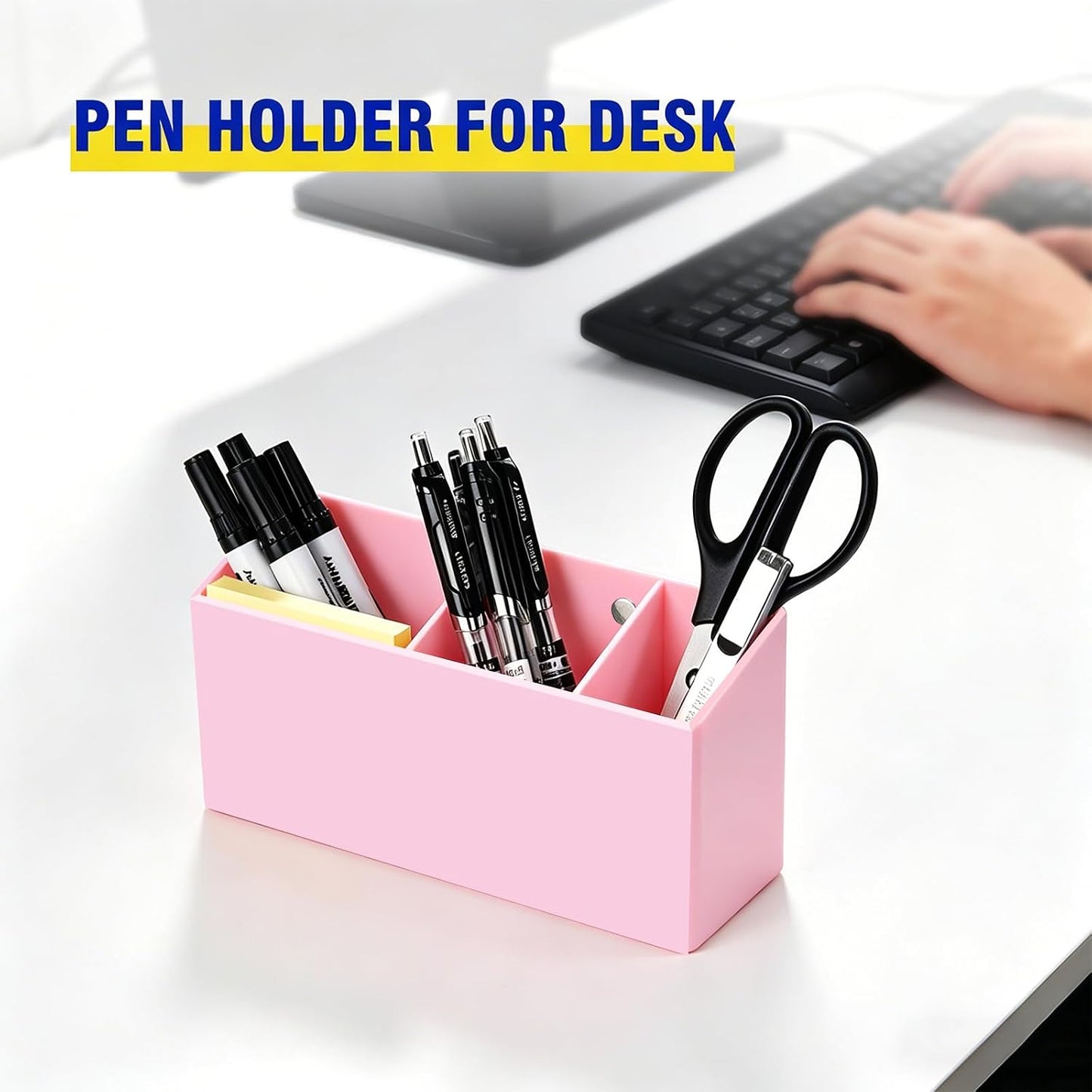Magnetic Marker Holder for Whiteboard, Fridge, Teacher Must Have | Acrylic Magnet Dry Erase Pen Holder for Refrigeator, Anti-slip Pencil Holder for Classroom, Locker Organizer Accessories