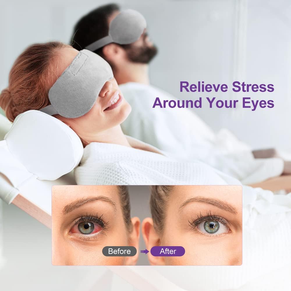 Umisleep Lavender Eye Mask, Weighted Heated Sleep Mask for Men Women, Grey