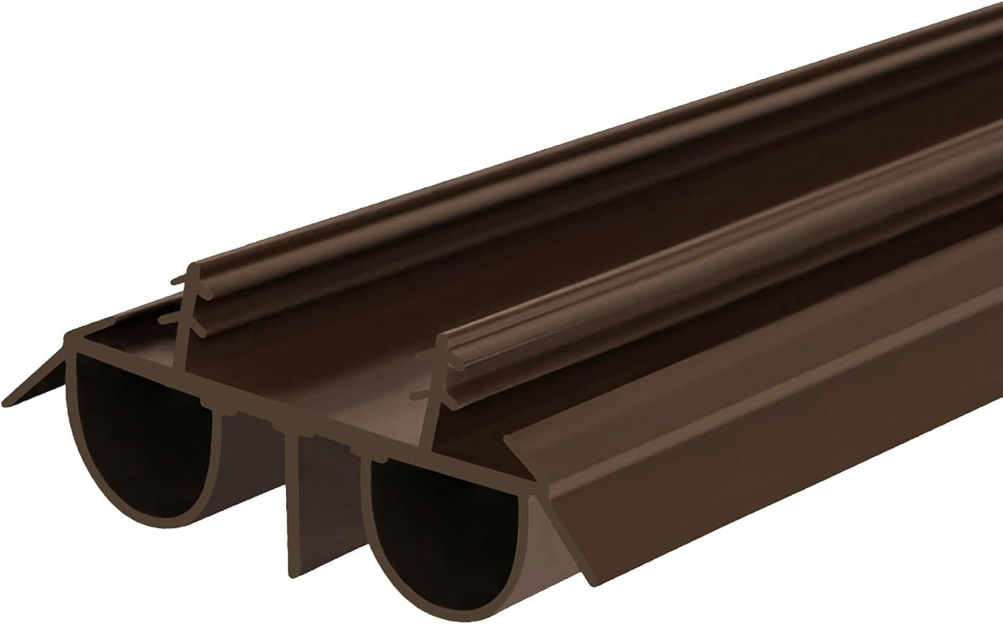 36" Kerf Slide-in Double Bulb Seal Weatherstrip Door Bottom – Durable Seal for Energy Efficiency & Draft Protection (Brown)