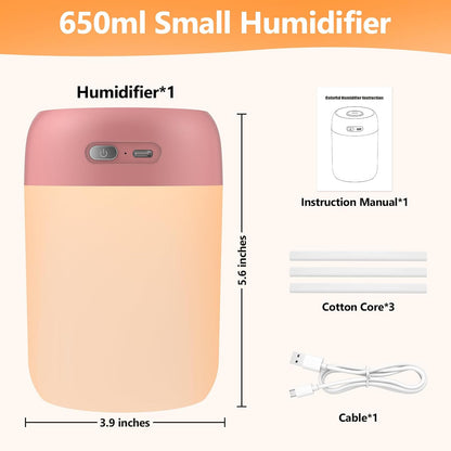 Portable Small Humidifier, 650ml Plant Humidifier, Blue