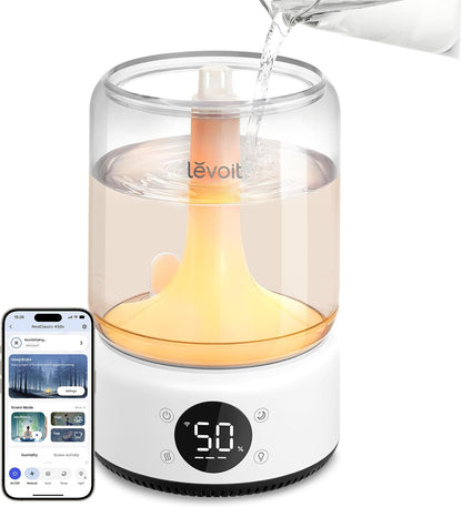 Levoit Humidifiers for Bedroom, Smart Warm and Cool Mist, Symptom Relief