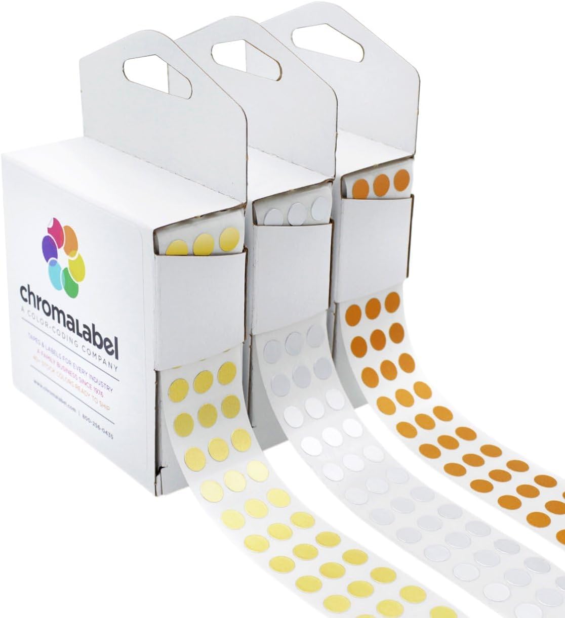 Dark Blue, Red & Yellow Dots, 1/4 Inch, 1000/Box Each Color | Writable Semi-Gloss Circle Labels in Dark Blue, Red and Yellow for Offices, Retail and Classrooms. Made in USA - Colors B