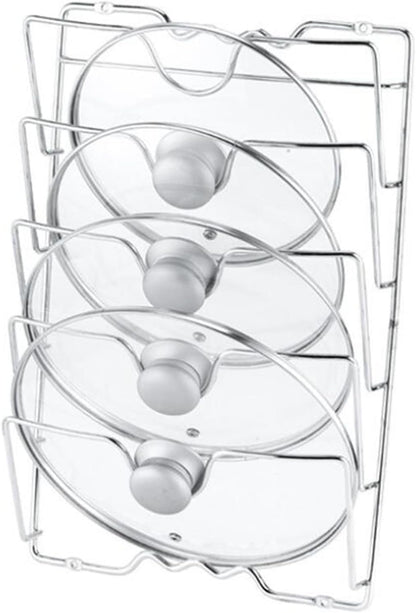 Pot Lid Organizer for Cabinet Door/Wall, Stainless Steel Lid Holder, Rack for Pan Lid Organizer, Lid Holder Stand, Cutting Board, Grill Tray Storage Kitchen Accessories
