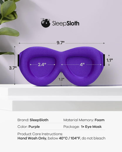 Sleep Mask for Side Sleepers, 3D Contoured Eye Mask for Sleeping, Soft Memory Foam Eye Cover with Adjustable Strap, No Pressure on Eyes, Travel Sleep Mask for Men Women, Shift Work & Naps