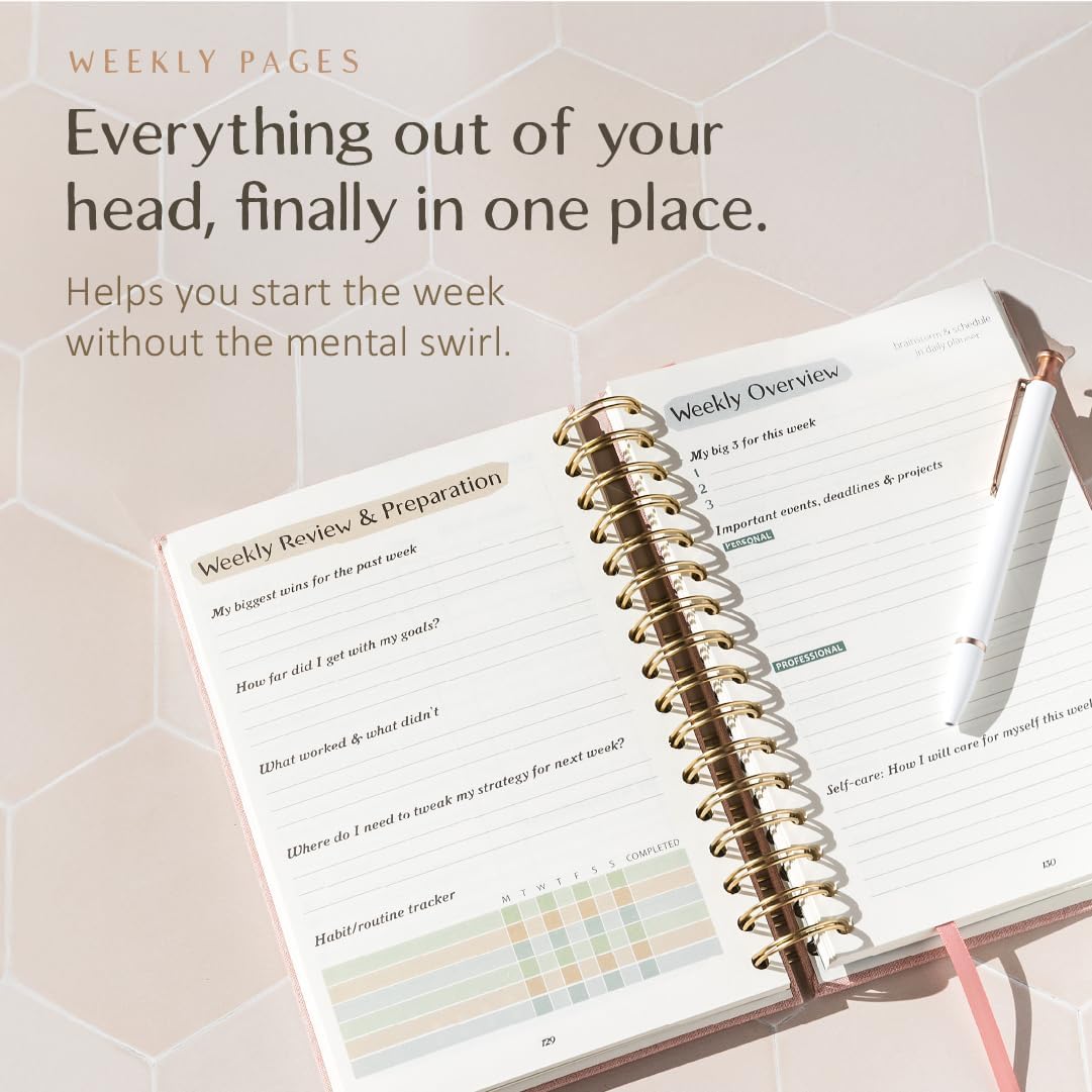 The ADHD Planner for Adults - Undated Daily & Weekly ADHD Journal for Disorganized People, 90 Days - Habit Tracker, Record Emotions & Mood - Academic Goals - Structure & Focus for Adults Brains