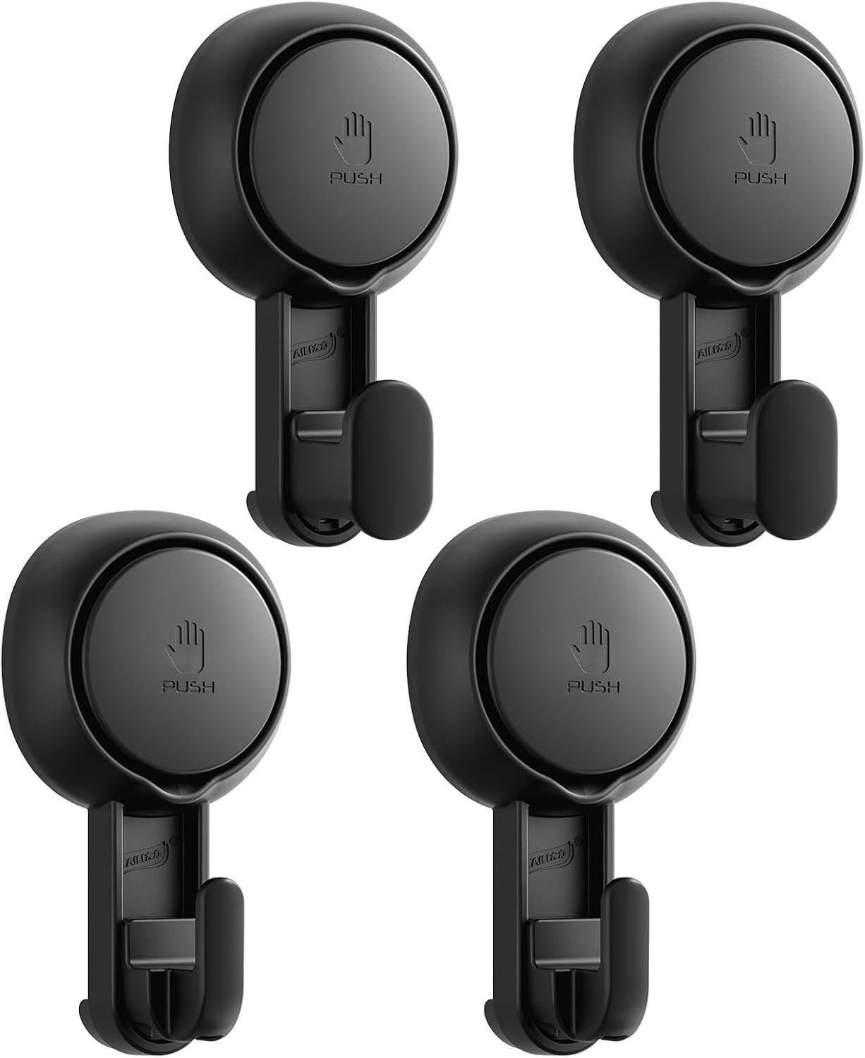 TAILI No Drill Powerful Suction Cup Razor Holder for Shower 2 Pack, Black | Waterproof, Towel, Loofah, Shaver Holder for Shower Wall, Powerful Suction Cup Hooks for Bathroom, Easy to Install and Reuse