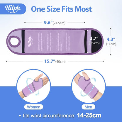 Hilph Wrist Ice Pack Wrap, Carpal Tunnel Relief Wrist Brace with Gel Pack