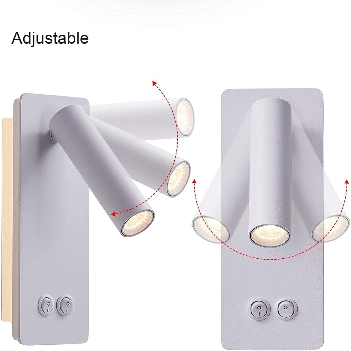 LED wall lamp and reading light two-in-one multifunctional wall sconces. LED Wall Lamp Plug in for Bedroom Bedside Wall Sconces Set of Two Black Reading Light 3W+6W Night Light 3000K(BLACK)