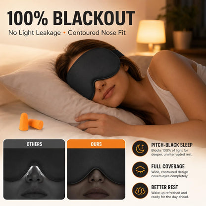 Cooling Sleep Mask with Mulberry Silk Surface & Removable Gel Pack