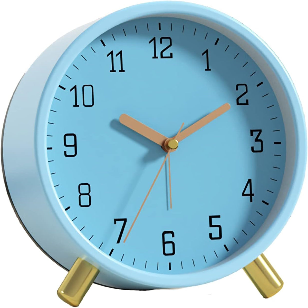 SHISEDECO Small Analog Alarm Clock, Battery Operated Desk Clock, White