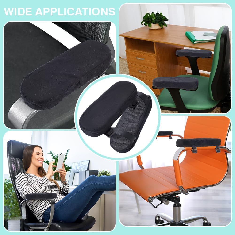 NBEADS 2Pcs Comfortable Arm Rest Cover, Removable Office Chair Armrest Pads Polyester Car Armrest Cushion Polyester Arm Rest for Desk Chair and Gaming Chair Armrest Pads, 9.3x3x1.2inch