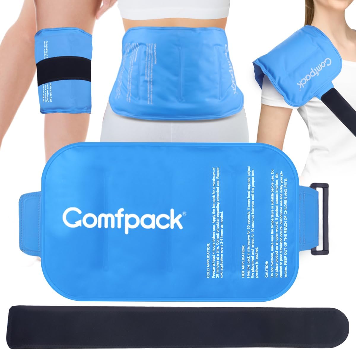 Comfpack Soft Ice Packs for Injuries Reusable, Double Side Hot Cold Therapy