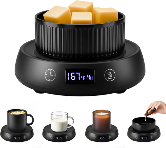 Mug Warmer for Desk, Electric Coffee Cup Candle Warmer Lamp Timer Wax Melts | Smart Tea Beverage Coffee Wax Warmer for Oil Scented Wax Cube Melter for Home Office, 8H Auto Shut Off, 3 Temperature Setting