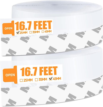 33.5 Ft Weather Stripping Door Seal Strip, Silicone Tape for Draft Stopper, Self Adhesive Shower Door Bottom Seal and Insulation Strip for Door Frame, Windows and Glass Gaps (Transparent, 25+35mm)