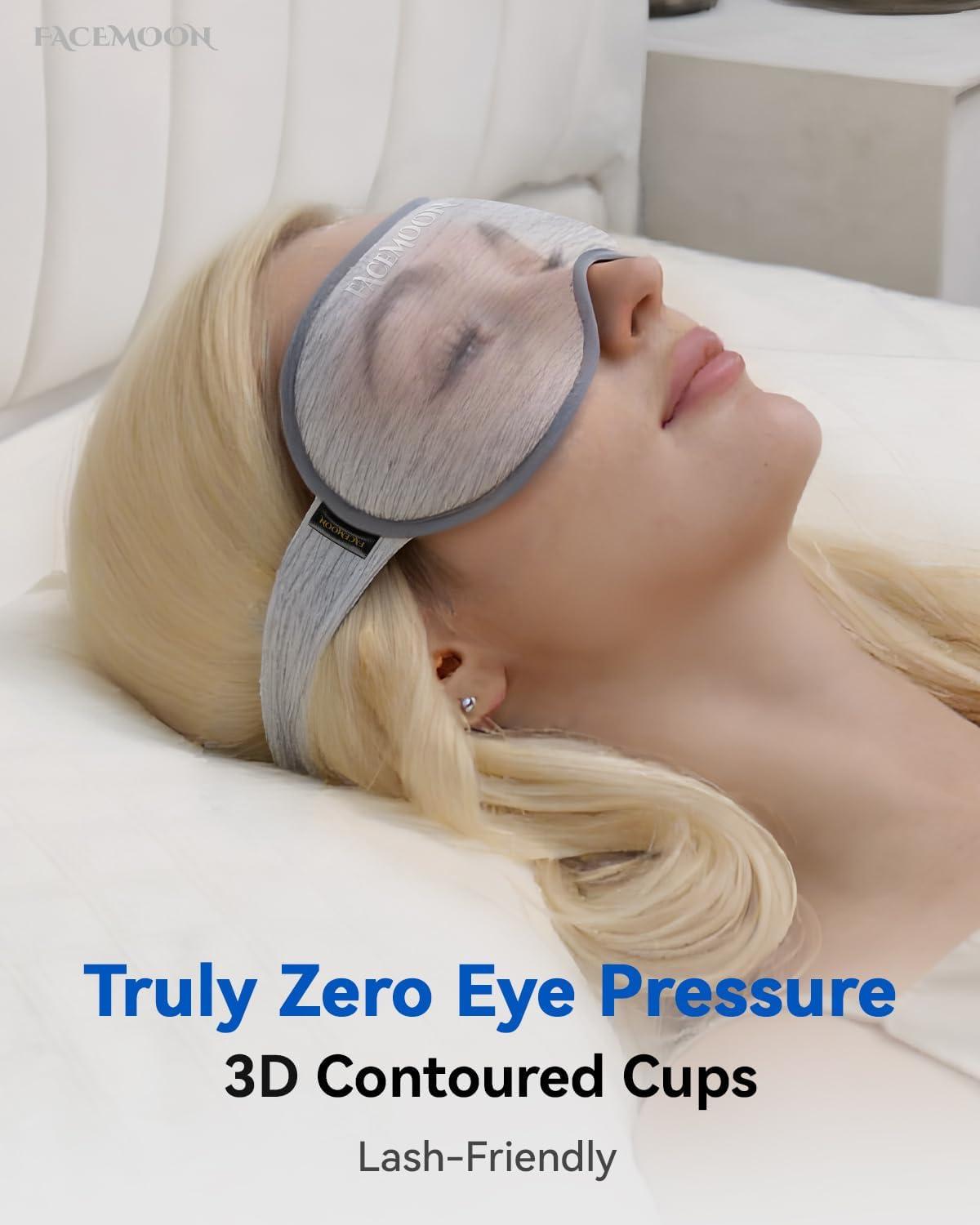 FACEMOON 3D Blackout Weighted Sleep Mask, Airplane Travel & Nurse Essential