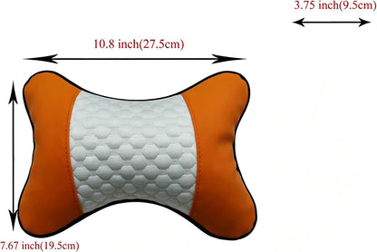 2 Packs Car Neck Pillows, Dual-Side PU Leather Car Headrest with Fiber Filling, Universal Soft Neck Support Pillow for Car, Home & Office (Black)