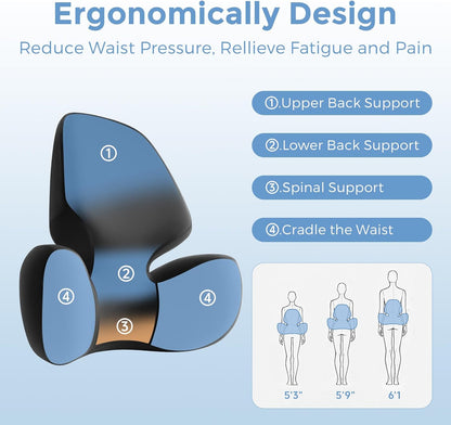 BEBAS Lumbar Support Pillow for Car, Memory Foam Back Cushion for Driving