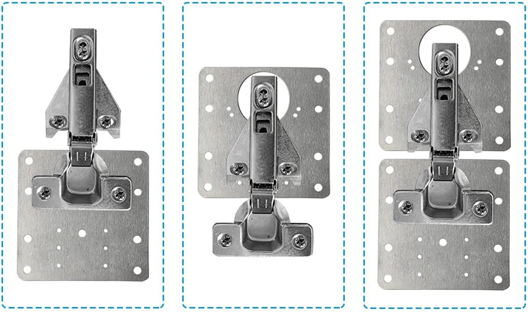 4 PCS Hinge Repair Plate,Stainless Steel Fix The Hinge Side Plate Repair Piece with Mounting Screws for Wood, Furniture, Shelves, Cabinet