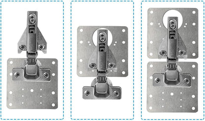 4 PCS Hinge Repair Plate,Stainless Steel Fix The Hinge Side Plate Repair Piece with Mounting Screws for Wood, Furniture, Shelves, Cabinet