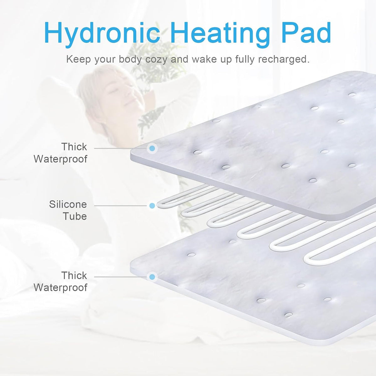 Upgraded Version Water-Cooled Bed Cooling System - Elegant & Compact Bed Cooler for Hot Sleepers, Deep, Restorative Sleep - Dual-Sided Cooling Mattress Pad & Precise Temperature Control（80 * 180 CM）