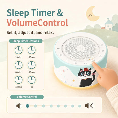 Kipcush White Noise Machine for Baby & Adults, 30 Soothing Sounds, Sleep Sound Machine with 8 Color Night Light, Memory Function, White Noise for Sleeping, Nursery, Office, Travel & Relaxation