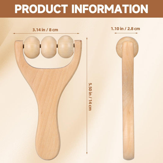 Ciieeo 2Pcs Wooden Massage Roller Massager Wooden Trigger Point Body and Face Roller for Foot Shoulder Neck and Waist Relaxation - Improve Sleep Quality