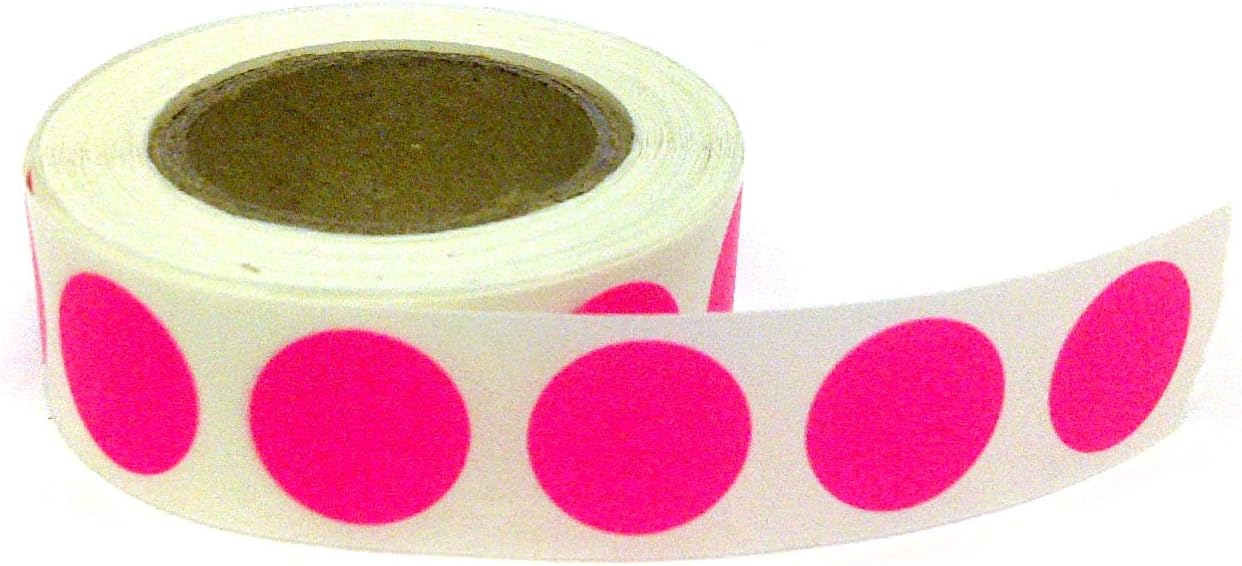 Blank Color Coding Stickers, Writable Surface â€“ 500 Permanent Labels per Roll (Yellow Fluorescent, 1.5" Circle)