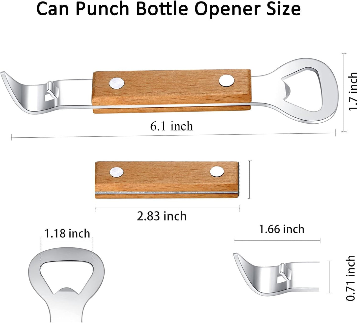 HANCELANT Can Punch Bottle Opener, Manual Stainless Steel Can Opener 1 Pack
