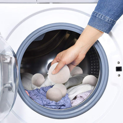 Wool Dryer Balls XL Reusable Natural Fabric Softener, Set of 6 | Wool Ball, Premium Pet Hair Remover for Laundry, Hair Catcher for Washer, Hair Remover Fabric Softener Balls for Dryer, White