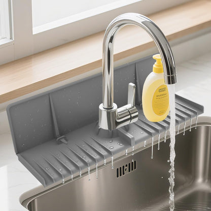 Silicone Sink Splash Guard Behind Faucet, Faucet Mat Backsplash Guard Black
