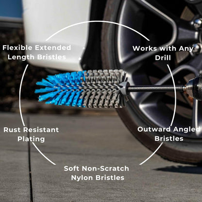 Multi-Purpose Drill Brush Attachment, Showers, Tubs, Carpet, Tile, Grout, Medium Bristle for Ultimate Cleaning Power