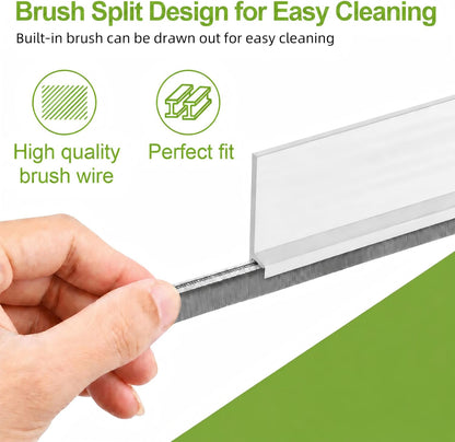 2 PCS Brush Door Sweep, Draft Stoppers Bottom, 2" W x 39" L, Black | No Residue, Strong Adhesive Draft Stopper with Brush for Interior Door, Bottom Seal Strip for Protection Against Bug, Dust