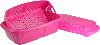 Hutzler 3-in-1 Fruit Saver Basket, Colander and Container, 2 Quarts, Gray
