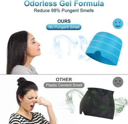 AOOWU Migraine Relief Cap, Reusable Soothing Headache Cap, Odorless Cooling Gel Ice Hat, Ice Pack Head Wrap, Hot and Cold Therapy, Cold Face Mask for Tension Stress Hangover Sinus Puffy Eyes, Blue