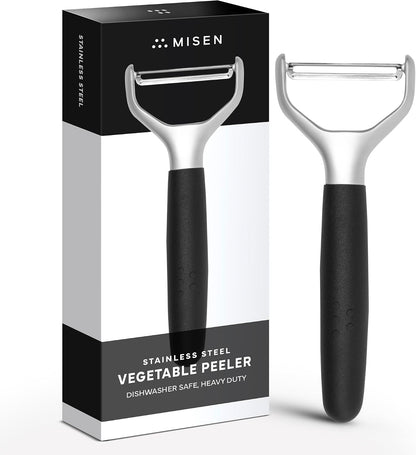 Misen Stainless Steel Vegetable Peeler - Dishwasher Safe Y Peeler - Easy to Use with Potatoes, Cabbage, Carrots, and More - Progessional Grade Kitchen Tool - Gray