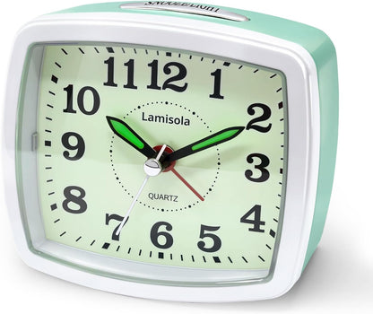 Lamisola Analog Travel Alarm Clock for Bedroom, Small Desk Clock Black