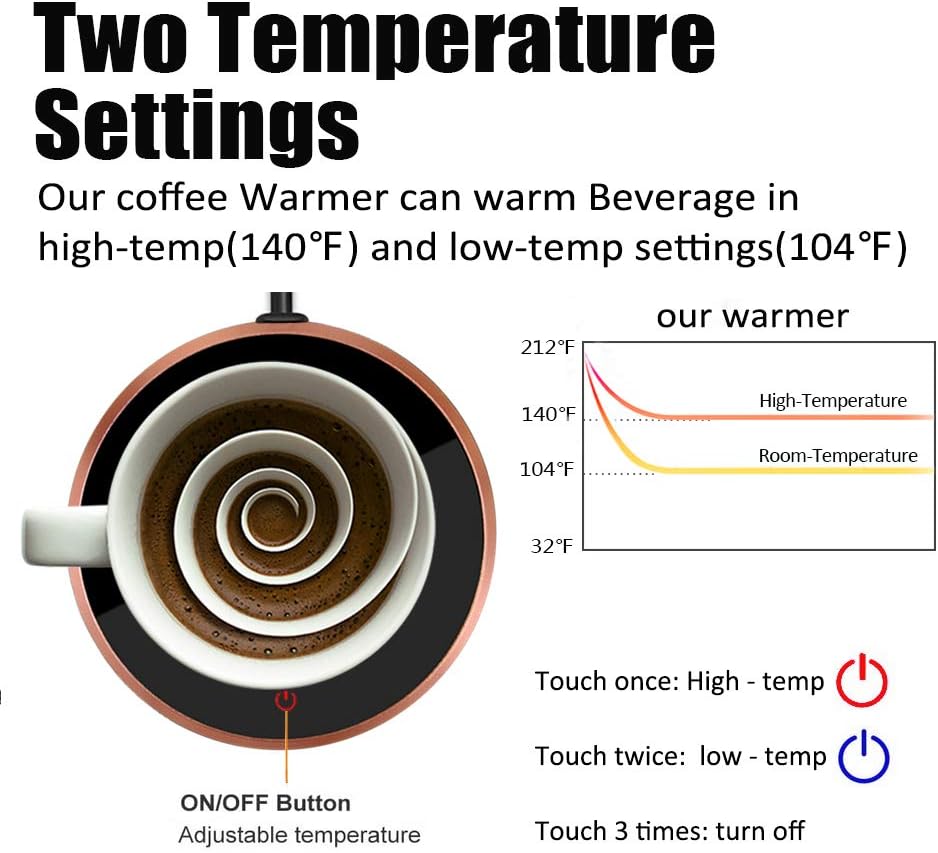 Coffee Mug Warmer Set, Smart Coffee Warmer for Desk Auto Shut Off, Cup Warmer for Office Home Use, 2 Temperature Control Heated, 13.5 oz Flat Bottom Coffee Mug, Gifts for Women, Matte Pink