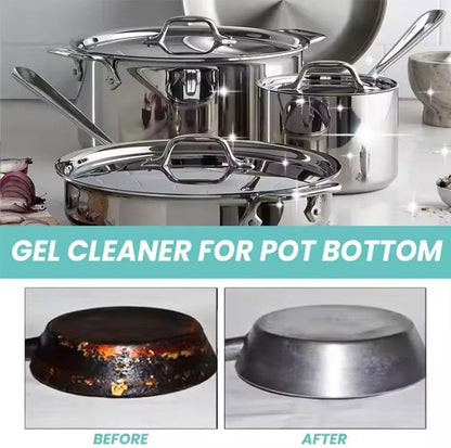 Magic Gel Cleaner for Pots and Pans,Black Pot Bottom Cleaning Gel,Pot Gel Cleaner for Burned Bottoms,Kitchen Rust Remover Polishing Cleaner,Cleaning Effortless for Burned Bottoms Stubborn Stains