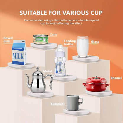 Coffee Mug Warmer, Auto Shut on/Off Beverage Warmers Cup Heater for Desk, Office and Home, 131℉/ 55°C Temperature Heating Smart Coffee Warmer for Milk, Tea, Cocoa and Water