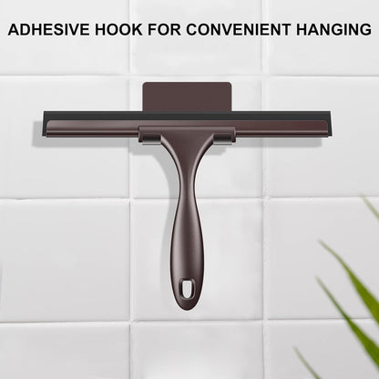 SetSail Squeegee for Shower Glass Door, 10 Inches, Black | Stainless Steel Shower Squeegee for Glass Doors, All-Purpose Window Squeegee for Shower Mirror Bathroom Car Window Cleaning