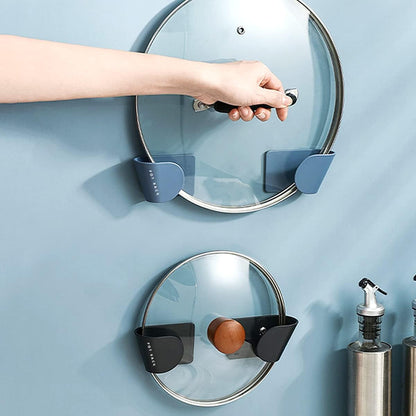 6 Pairs Wall Mount Pot Lid Organizer, Cabinet Door Pot Hangers, Adjustable Lid Holder for Kitchen Wall