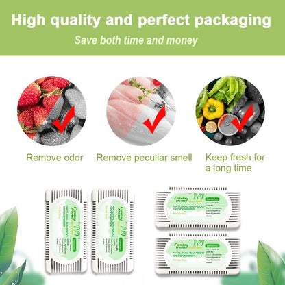 2Packs Fonday Bamboo Charcoal Refrigerator Deodorizer, Odor Eliminator | Reusable air freshener, More effective than baking soda, For fridges freezers, coolers & lunch Boxes