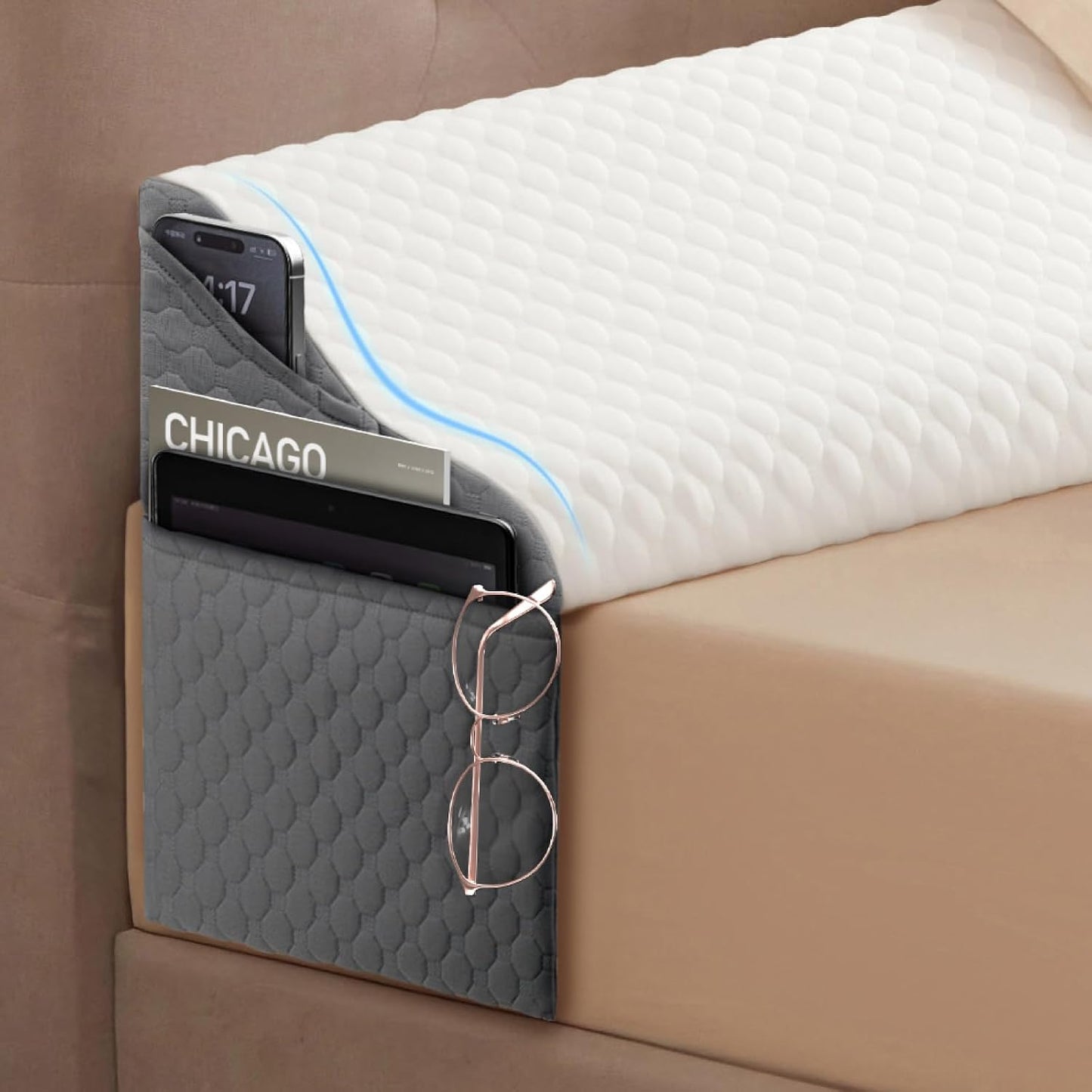 Queen Size Bed Wedge Pillow Headboard, Pillow Wedge for Headboard Gap(0-8") | Mattress Gap Filler Wedge, Stop Items Falling and Get Quality Sleep,Ergonomic Design, Non-Slip, Breathable(60"X10"X6")