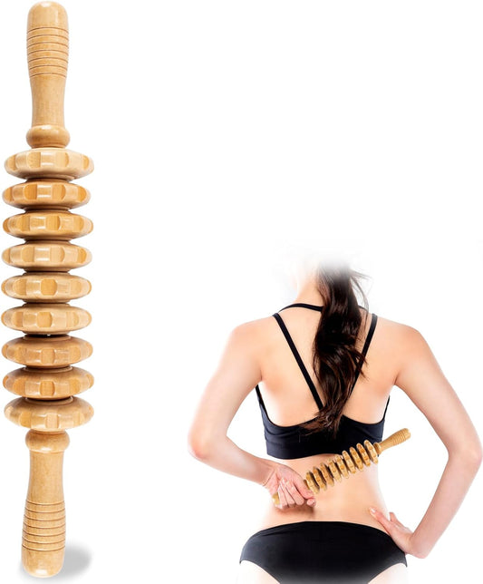 KintKita Wood Therapy Massage Tools,Wooden Massager Stick Roller Lymphatic Drainage Tool,Maderoterapia Kit Self Massage Roller Tool for Cellulite Reduction,Muscle Tension and Body Shaping,Contouring