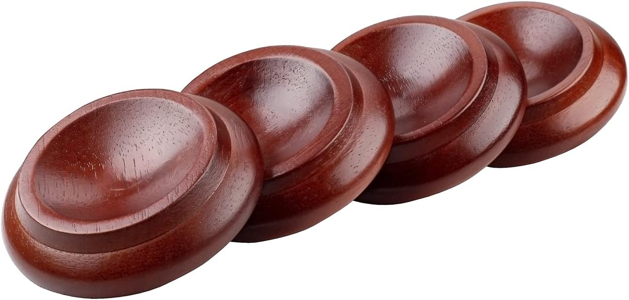 4 Pcs Solid Wood Upright Piano Caster Cups,Furniture Caster Cups,HilerPunk Sofas Beds Chairs Wheel Caster Cups Pads,with Non-Slip & Anti-Noise Felt Pads,for Hardwood Floor Protectors-Natural Wood