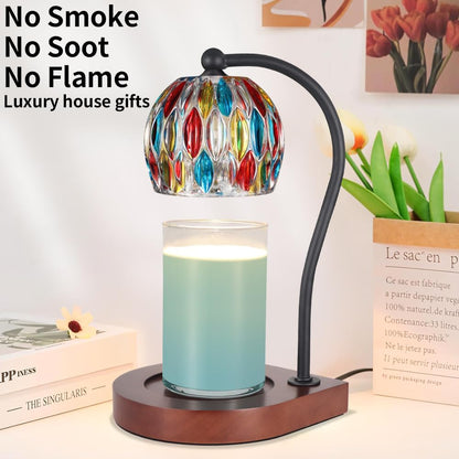 Dimmable Candle Warmer Lamp with Timer Adjustable Height for Scented Jar Candles Electric Candle Wax Melt Warmer for Home Decor Christmas Birthday Gifts for Women Mom(Hummingbird)